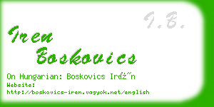iren boskovics business card